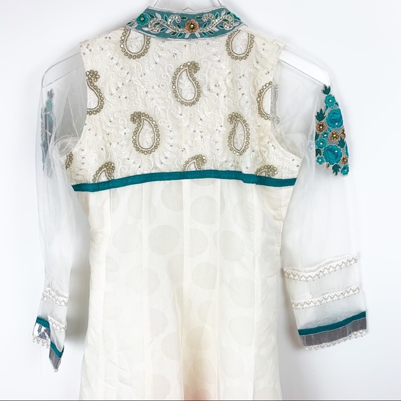 Ombre Metallic Kurta Indian Pakistani Dress - Picture 8 of 16